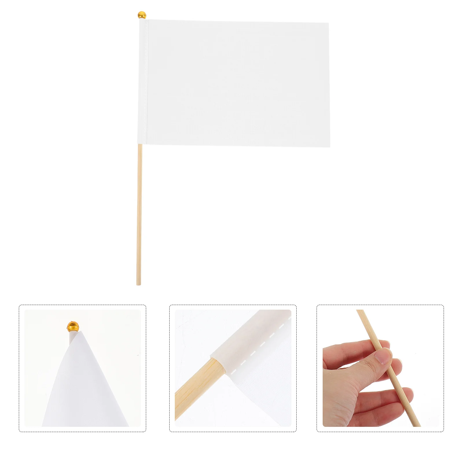 

50Pcs Handheld Flags Anti-Wear Exquisite Waving Flags for Football Match Parade Party Decoration Referee Flag Referee Flag
