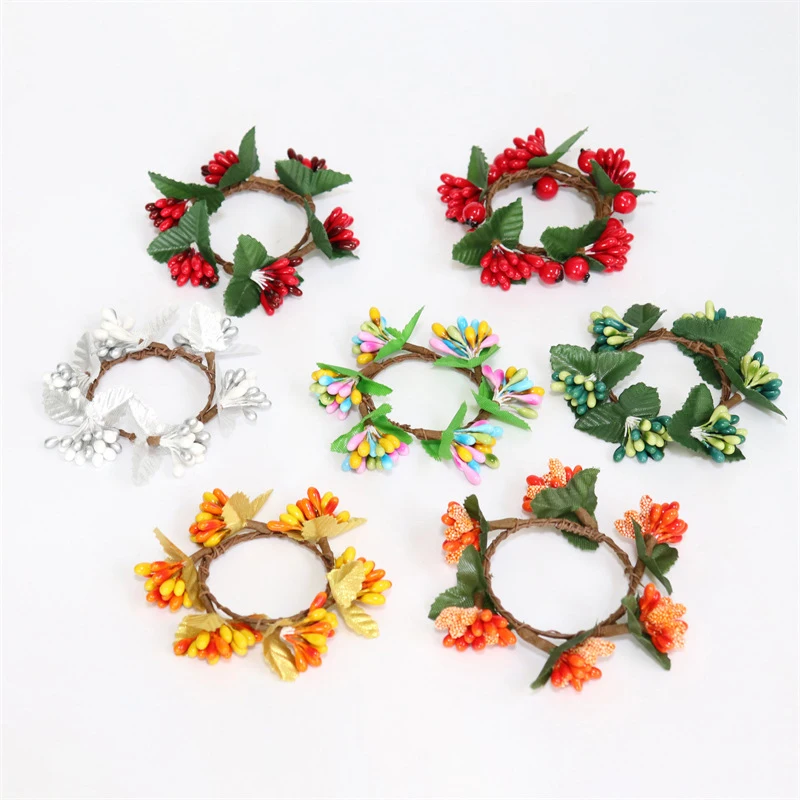 1PC 1/12 1/6 Dollhouse Miniature Christmas Garland Wreath Mini Xmas Wreath Model Doll House Decor Accessories