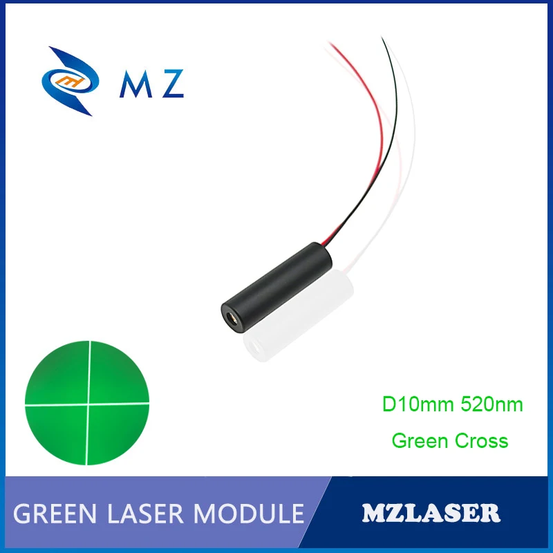 Hot Selling Compact D10mm 520nm 5mW Green Cross 110Degrees Laser Diode Module Industrial Grade