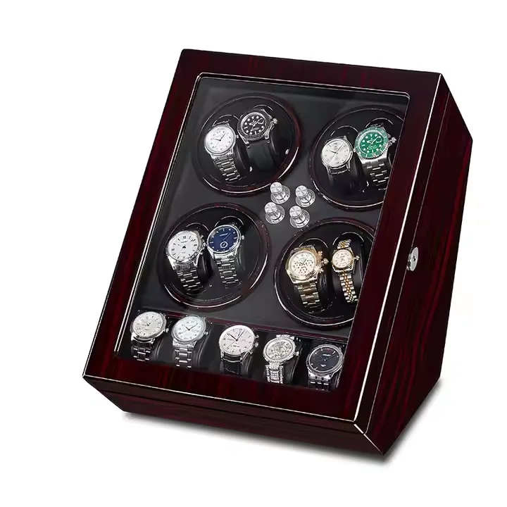 Home Storage Organization Supplies Wooden Automatic Luxury Case Winder Watch Box Watch Gift Set Watch Holder view 3