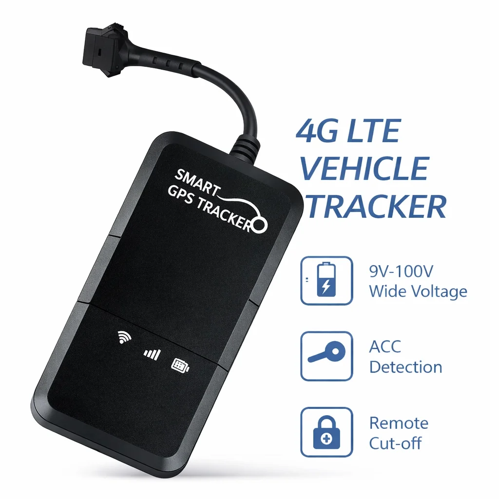 9-100V Wide Voltage IP65 Waterproof 4G Industrial GPS Tracker Remote Engine Cut Off Fleet Dashboard