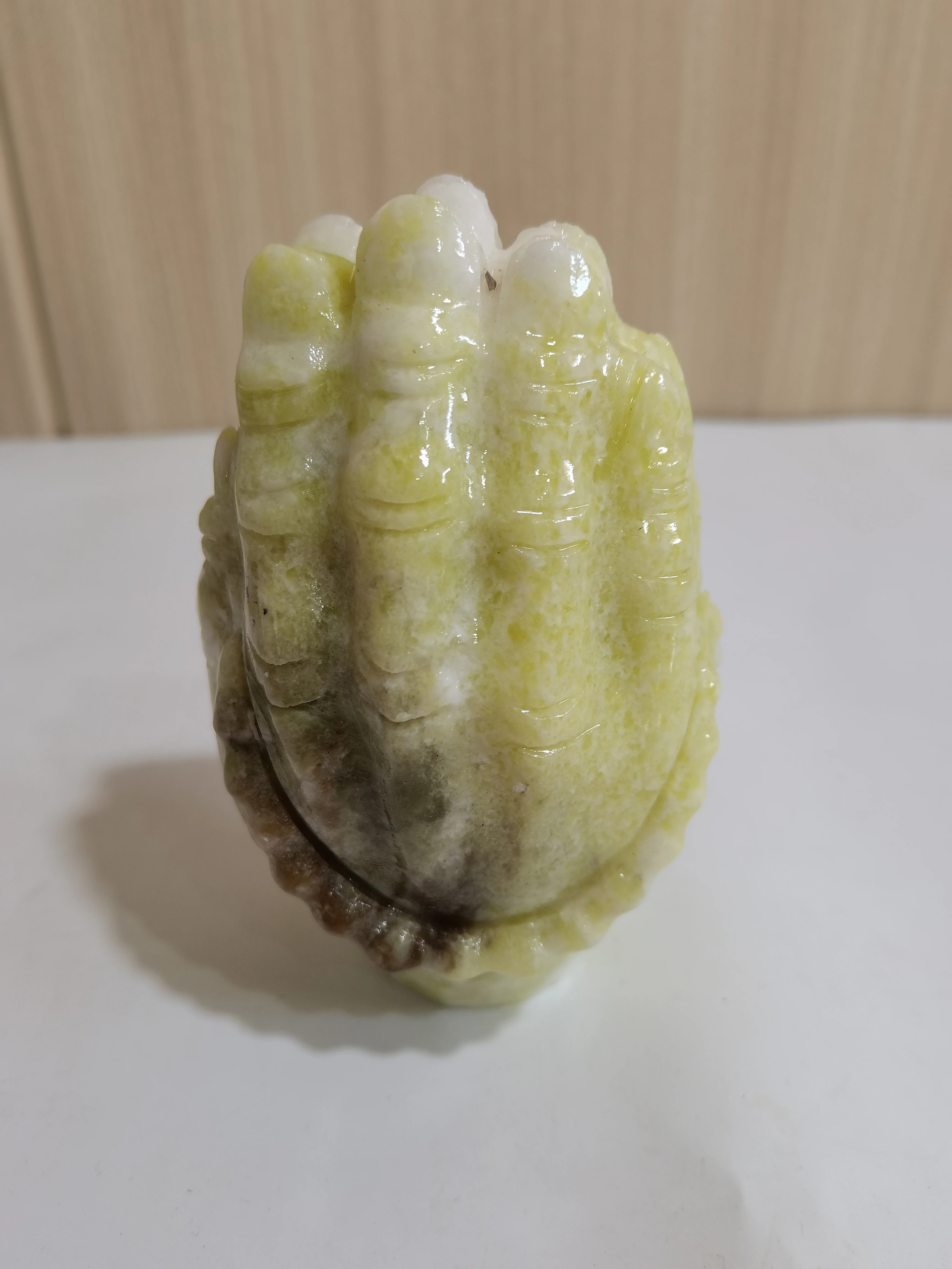 Chinese Zen Buddha hand Lantian jade carved tabletop decorated with Fengshui Meditation Home Decoration