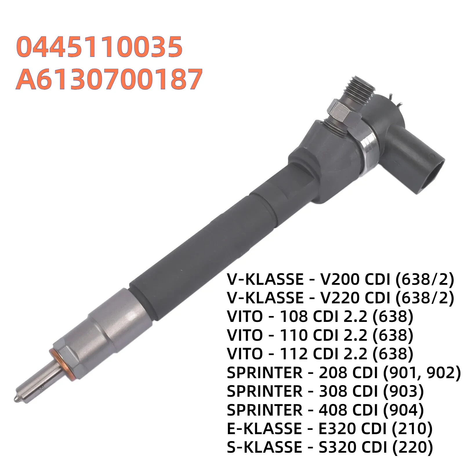 A6130700187 / 0445110035 New Diesel Fuel Injector For Mercedes Vito Sprinter V-Class E-Class 0445 110 035