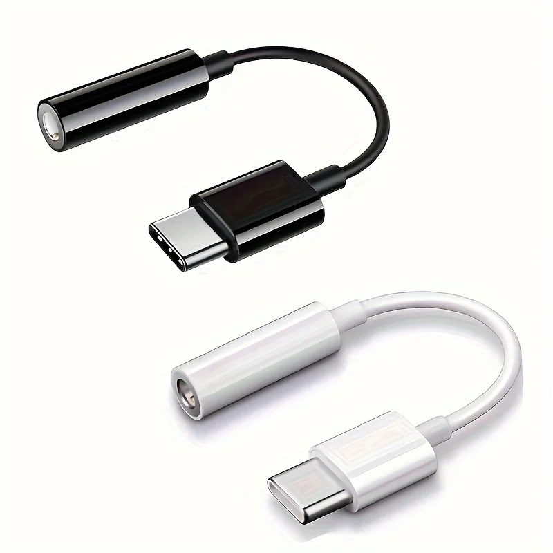 USB C to 3.5mm Audio Headphone Jack Adapter (2Pack), Aux to USB C Dongle Cord Cable Compatible with iPhone 17/16/15, iPad Pro
