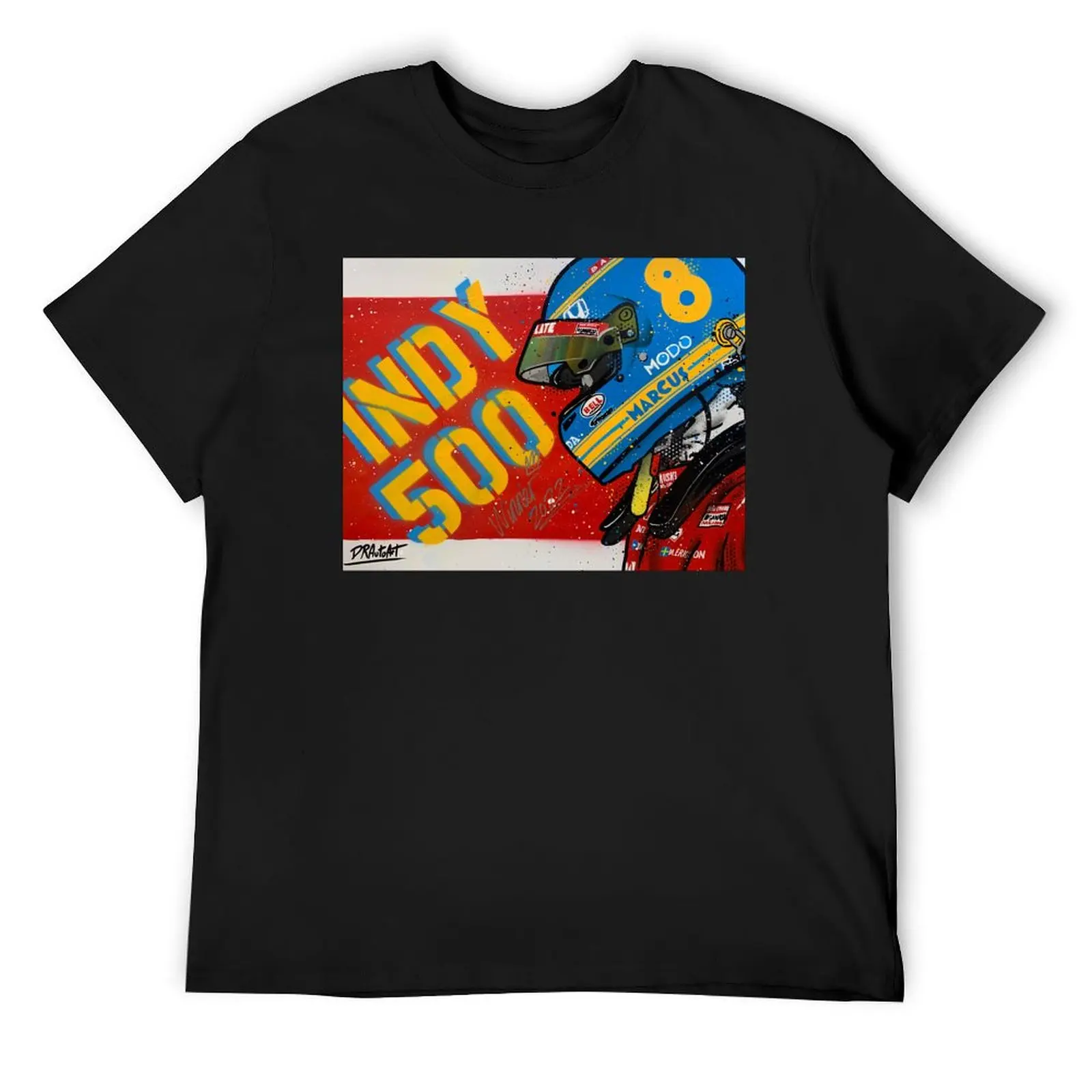 Marcus Ericsson, Indy500, graffiti painting by DRAutoArt T-Shirt plus sizes cheap stuff graphics Short sleeve tee men