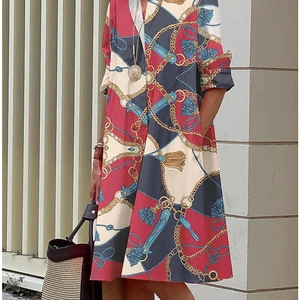 Extra Long Women's Vintage Dress, White, Blue, Loose Dresses, Only Celladon Print Dresses, Summer Dress, S-5xl 8 Main Sales Long Blue Dress - №1