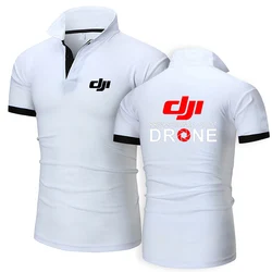 Dji Professional Pilot Drone 2024 Men's New Summer Print Fashion Polo Shirts Comfort Short Sleeves Harajuku Casual Sport Top