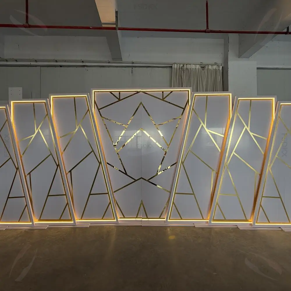 Luxury Wedding Stage Backdrop Acrylic Arch Custom Size and Color Wed Backdrop Panel Stand