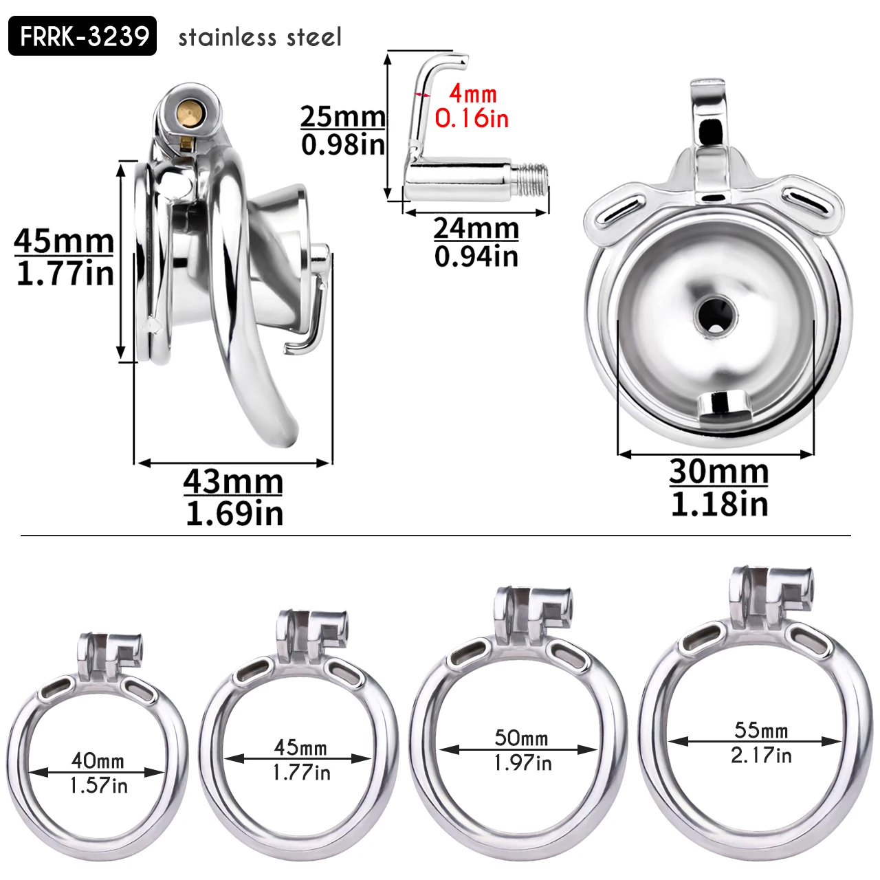 FRRK-Ceinture de chasteté masculine avec piercing, serrure de gland, urètre, bite en métal ultime, jouets sexuels pour hommes, anneaux de pénis féminins