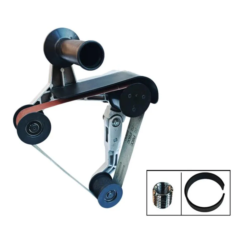 Stainless steel pipe polishing machine belt sander 760x40mm electric circular pipe drawing machine working head 10-200mm