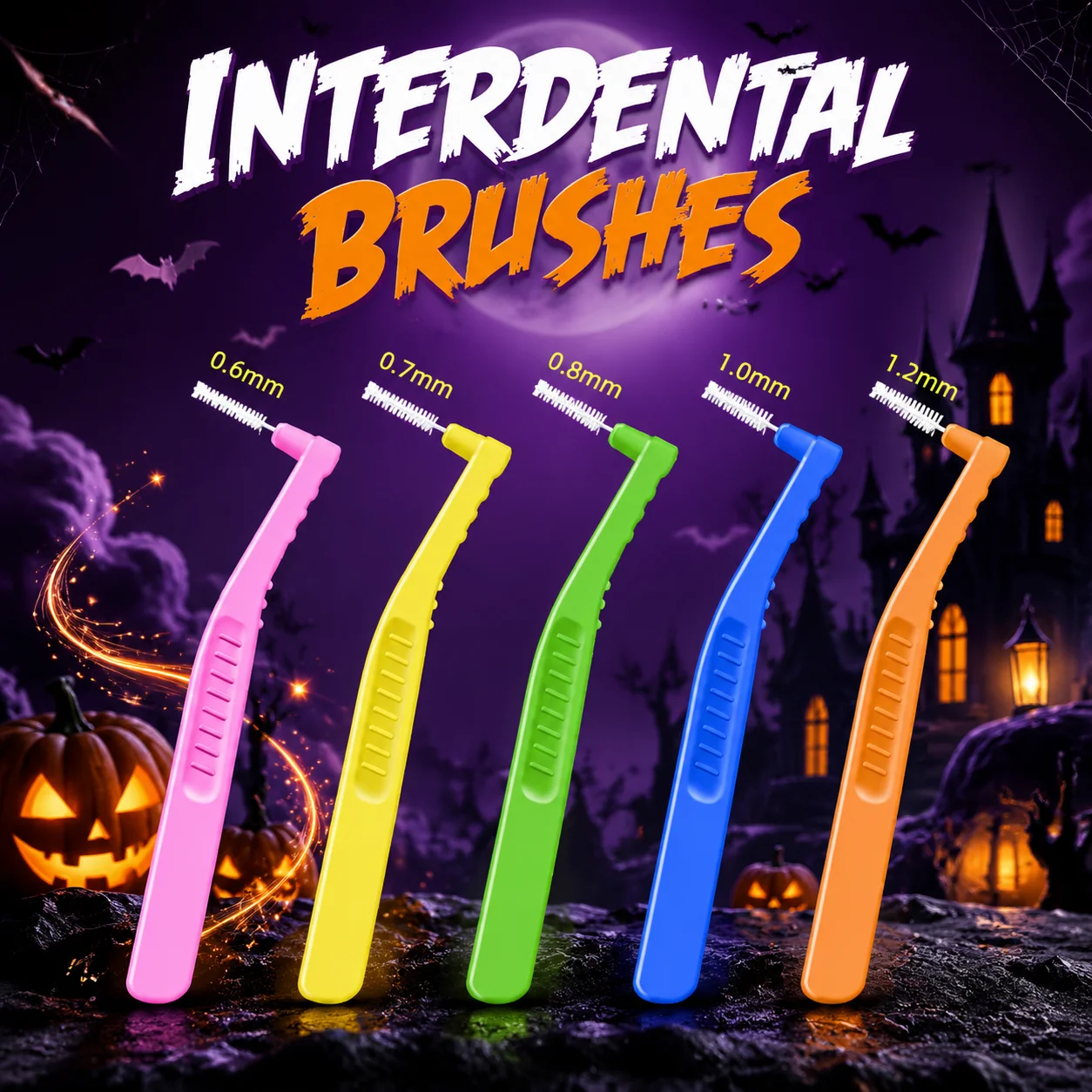 20/40/60Count for Cleaning Interdental Brush Cleaners Dental Tooth Flossing Head Oral Hygiene Angle with Portable Case Easy Use