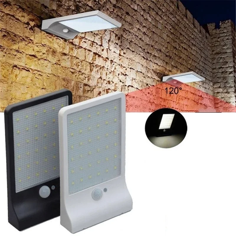 48leds solar street wall lights 450LM 3.5W led solar motion PIR sensor DIM lights Aluminum with pole remote for garden garage