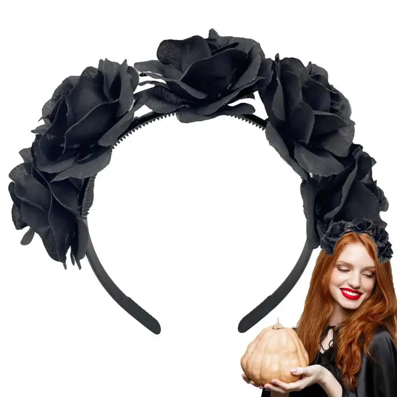 Halloween Hairband For Girls Floral Headpiece With Spider For Women Cosplay Novel Halloween Cosplay Hair Accessories For