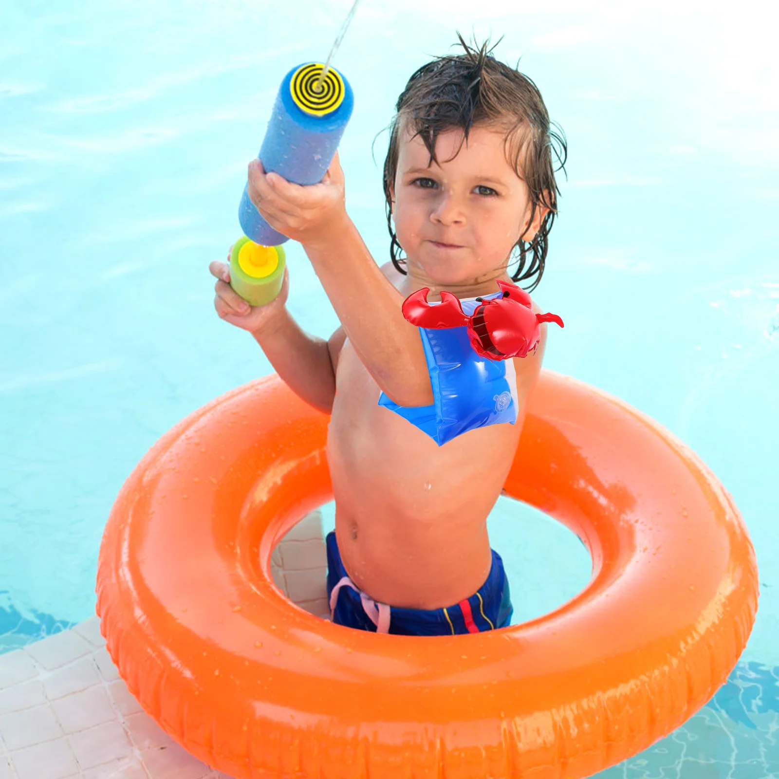 

2Pcs Crabs Arm Floaties Inflatable Swim Armb s PVC Kids Floating Ring Pool Beach Fun Safe Summer Outdoor Activities Easy