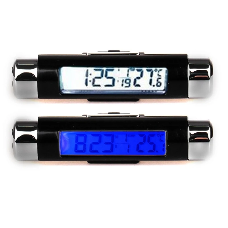 

Car Thermometer, LCD Digital Clock Thermometer Date Time- Calendar,LCD Digital Display Electronic Clock