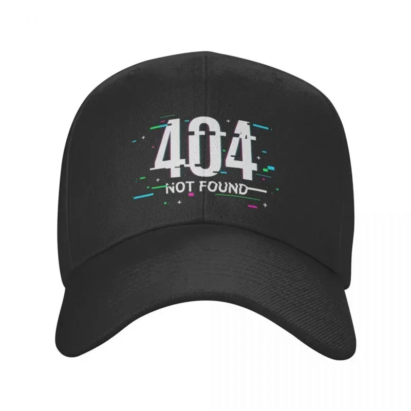 Error 404 Not Found Glitch Style Baseball Cap for Men Women Breathable Computer Geek Programmer Dad Hat Streetwear Snapback Hats