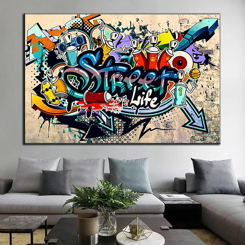 Banksy Street Art Canvas Paintings Sneakers Mouth Ballon Girl Graffiti Pop Art Posters Prints Cuadros Wall Art Home Decoration