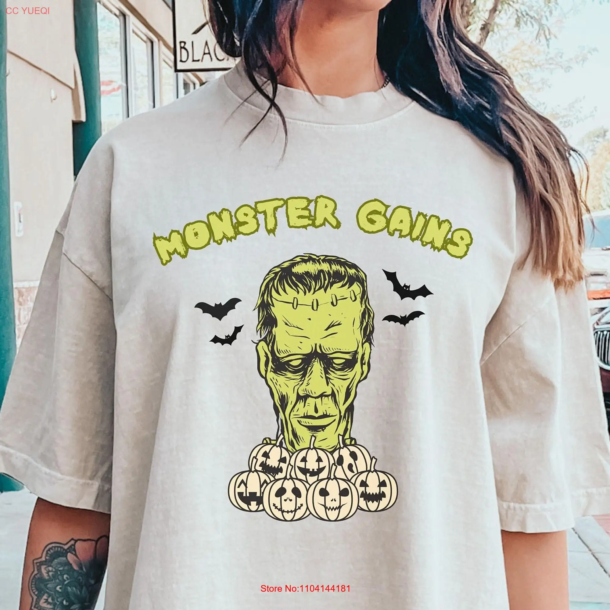 Frankenstien face gym shirt for weight lifting Halloween workout T muscle mommy Pumpkin pump cover bodybuilding