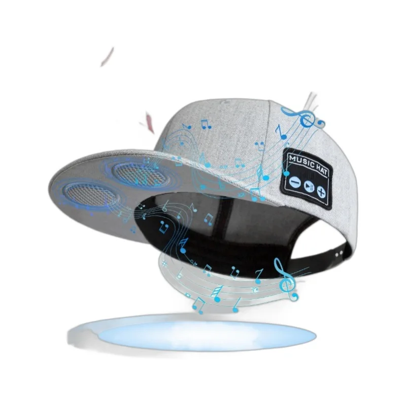 الرياضة سمّاعات بلوتوث الموسيقى قبعة سماعة مزدوجة المتكلم اللاسلكية الموسيقى تشغيل مكبر الصوت مع هيئة التصنيع العسكري قبعة بيسبول قابل للتعديل