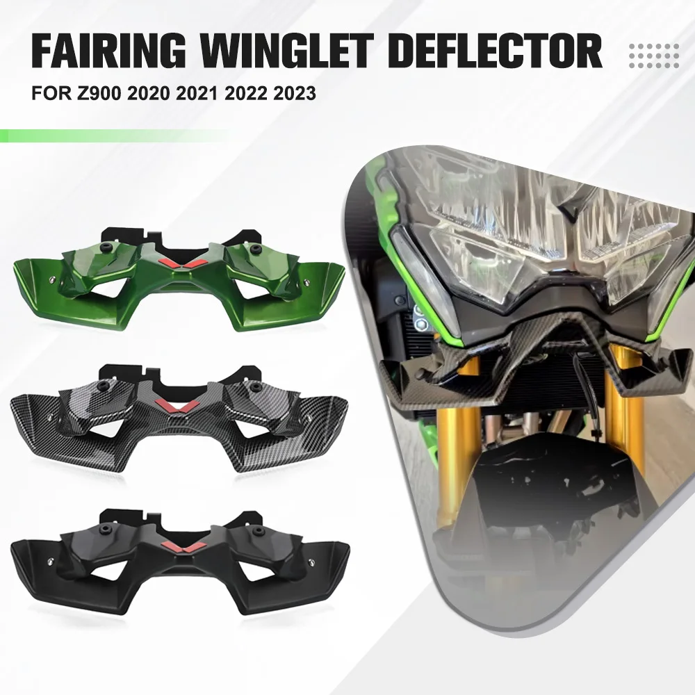 

2024 For Kawasaki Z900 2020 2021 2022 Carbon fiber Motorcycle Z 900 Naked Front Spoiler Winglet Aerodynamic Wing Kit Spoiler