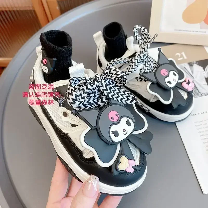 

Kuromi Pendant Cute Cartoon Children Board Kawaii Sanrio Anime Shoes Ins Sports Casual Sneakers Baby Fashion Gifts Toys