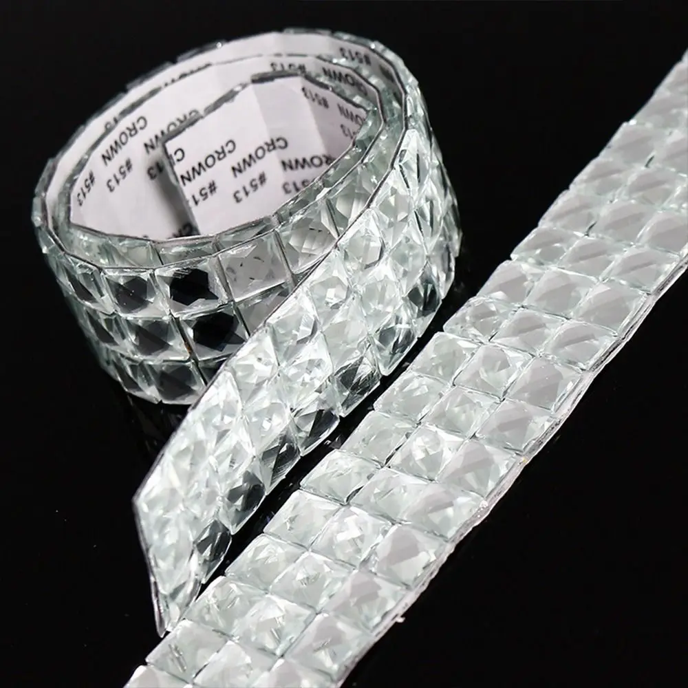 90cm Spiegel Mosaik fliesen selbst klebende Kristall Diamant Glas Wanda uf kleber DIY handgemachte Handwerk Ball Party Home Dekoration