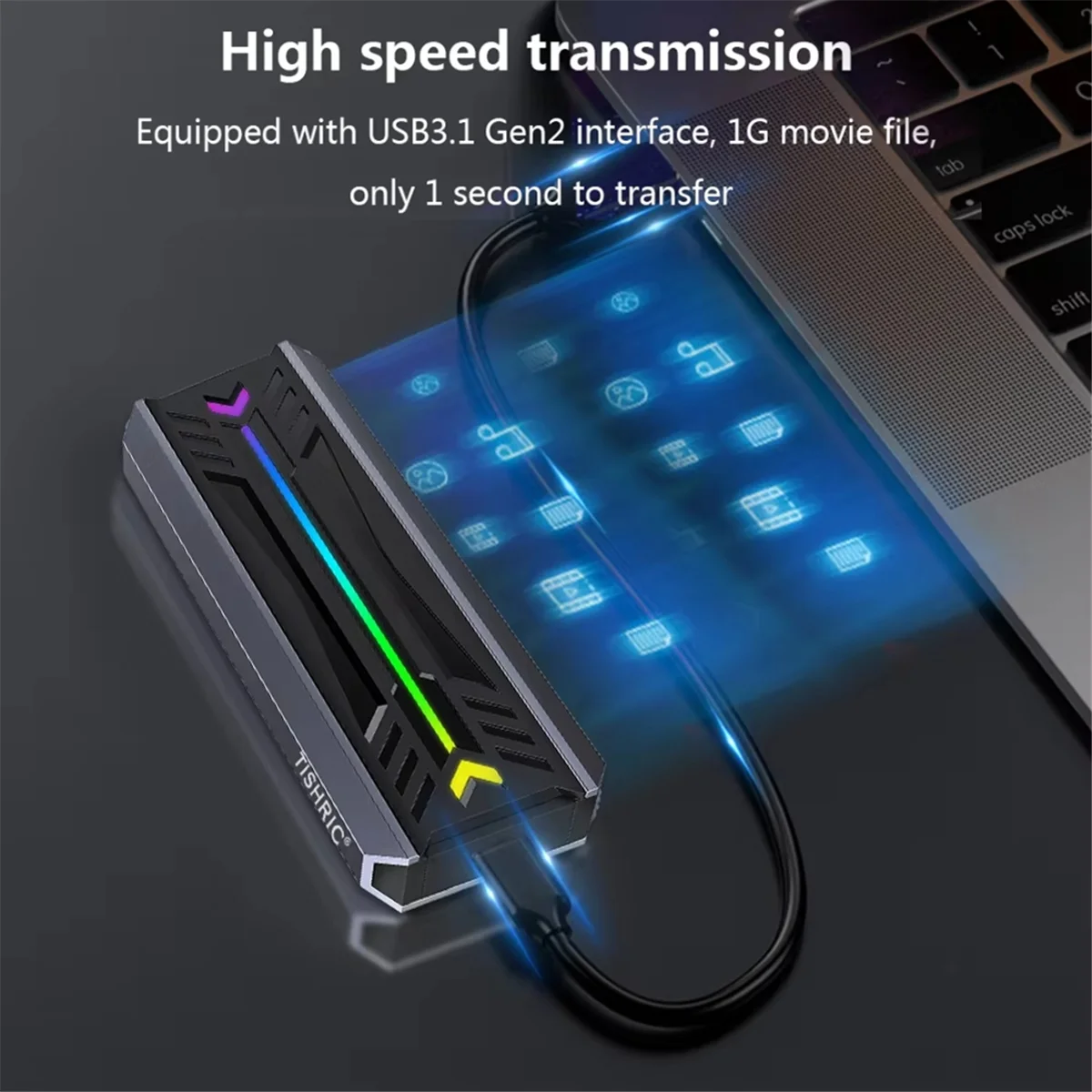 حاوية BISMZ الخارجية Nvme M2 SSD M.2 NGFF NVME حافظة محرك الحالة الصلبة ذات البروتوكول المزدوج يدعم M.2 NGFF 2230/2242/2260/2280