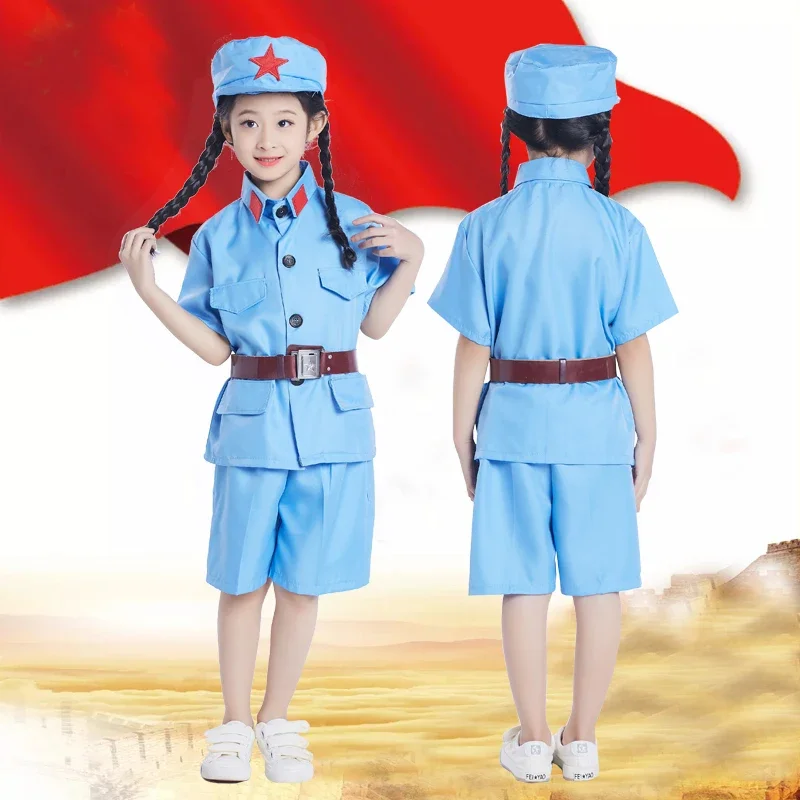 New Design Children Military Uniform  Red Army Clothing The Eight Route Clothes China Clothes Cosplay Dance Costumes