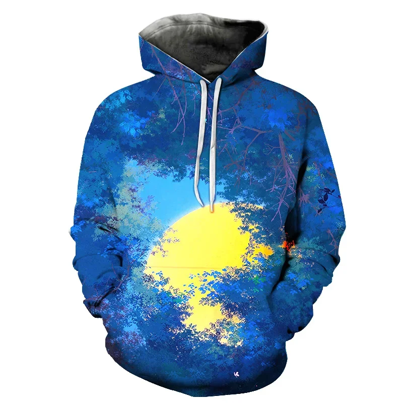 Harajuku Van Gogh Oil Painting Starry Night 3D Print Hoodie Women/Men fashion hip-hop pop Sweatshirt 2021 mens hoodies