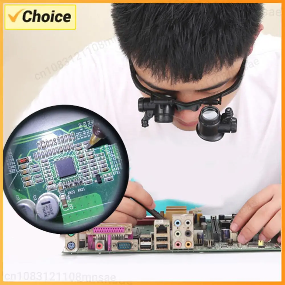 

LED Magnifying Headband Head Wearing Magnifier Glasses Loupes Magnifier Headband Eyewear Loupe Repair Helmet for Reading Repair