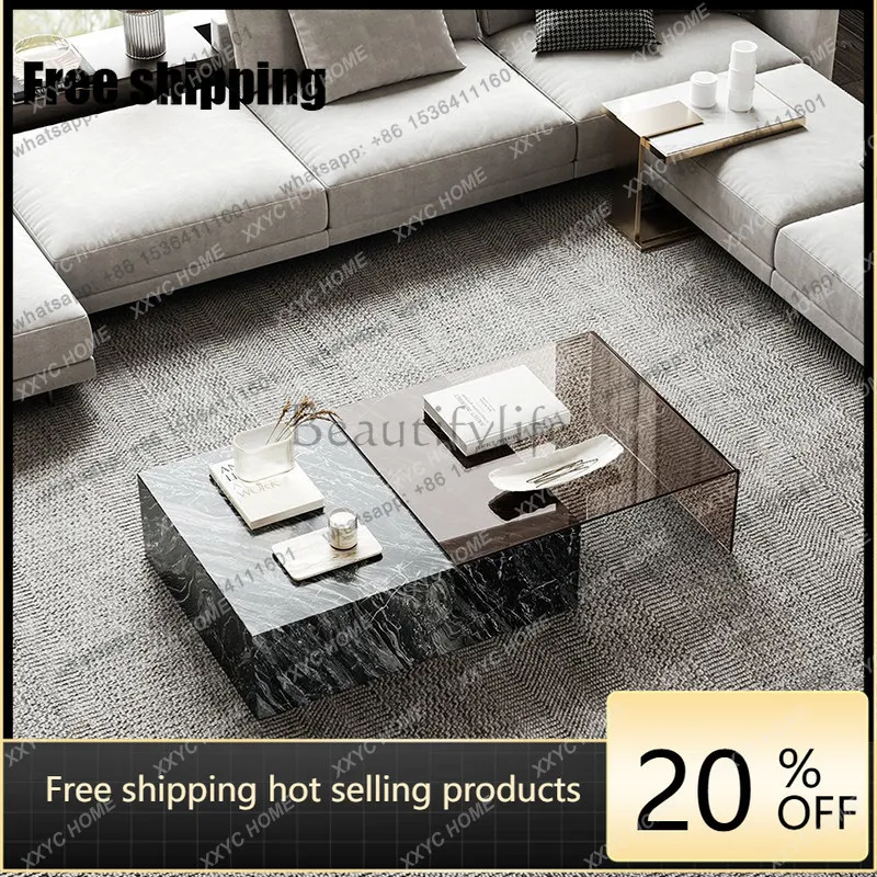 AA light luxury marble square coffee table living room home minimalist combination tea table