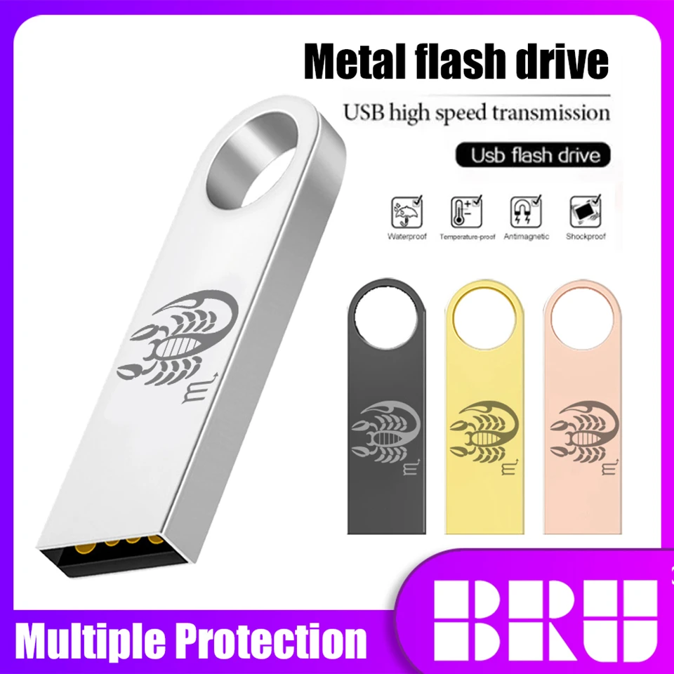 

Scorpio Pattern USB Flash Drive 16GB 32GB 64GB Metal Pen Drive USB2.0 usb stick 2GB 4GB 8GB Waterproof Pendrive gift