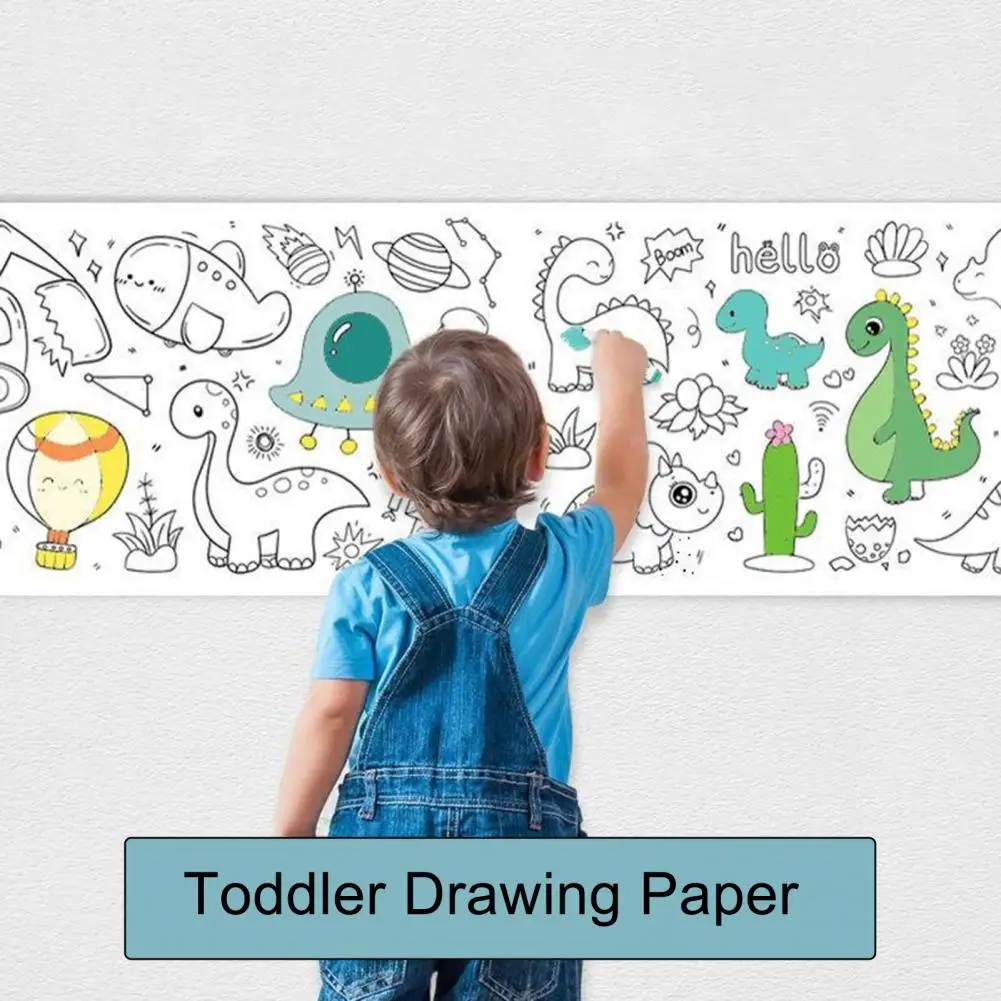 Rollo de papel de dibujo adhesivo para niños, juego de pegatinas para actividades, bricolaje