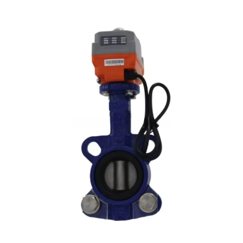 Multiple Sizes WCB Cast Steel Electric 2-way Wafer Butterfly Valve DN50-DN200 for Water Applications