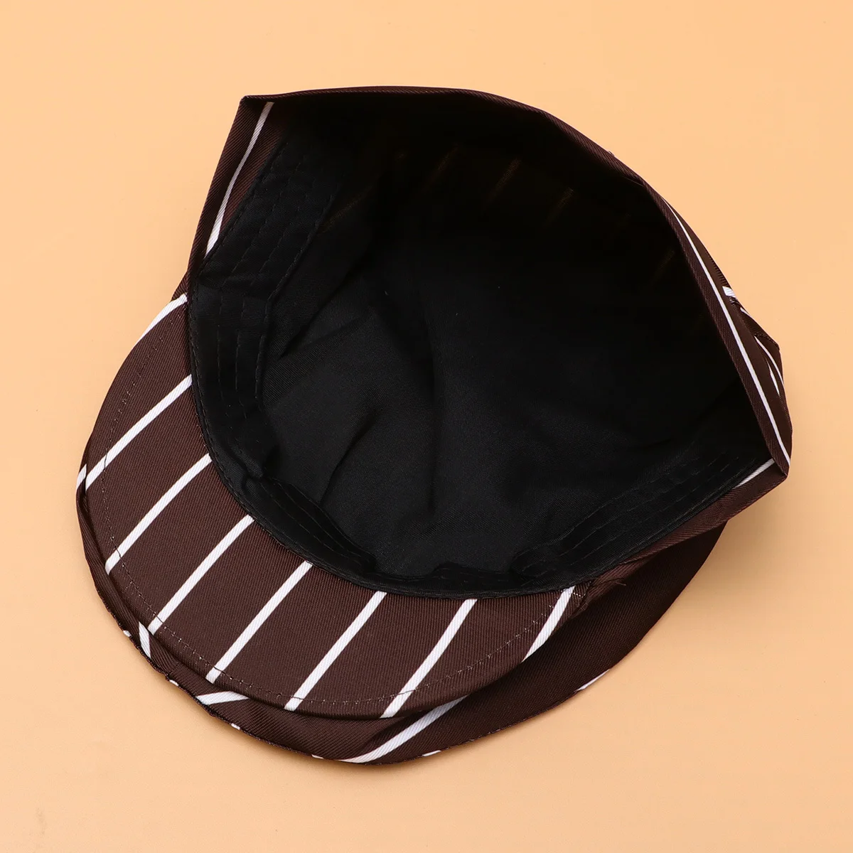 Chapeau de Chef de cuisine professionnel, casquette de travail pour Restaurant, béret de serveur confortable avec filet à café à rayures blanches, 2 pièces