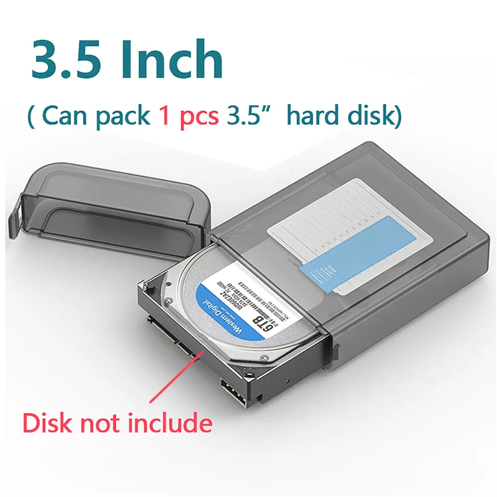 PHIXERO 2.5“/3.5 inch SSD HDD Storage Box External Hard Drive Disk Caddy for SSD Case External USB 3.0 Hard Drive Bag with EVA