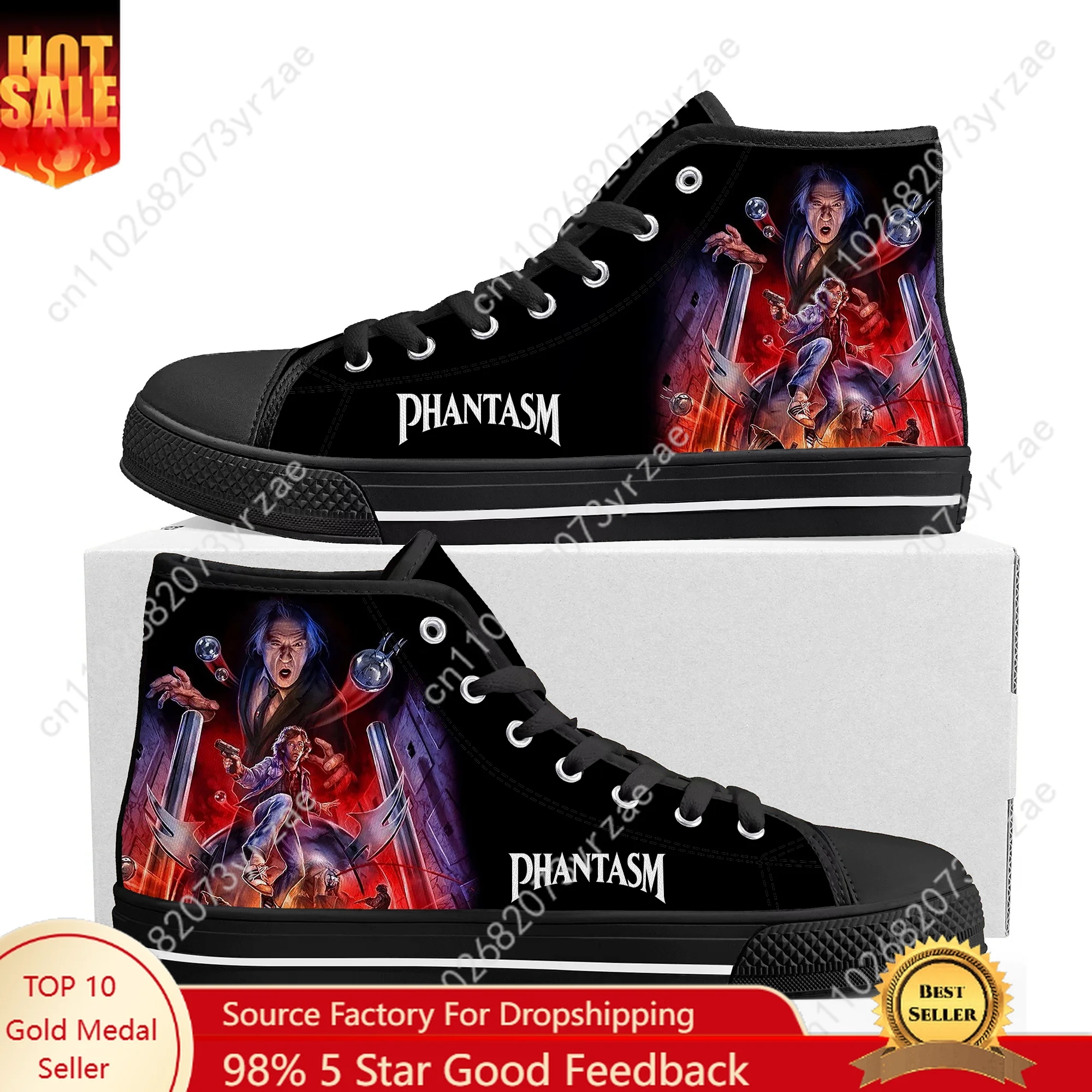 

Phantasm High Top Sneakers Mens Womens Teenager High Quality Fashion Trend Canvas Sneaker Built Casual Couple Customized Shoes