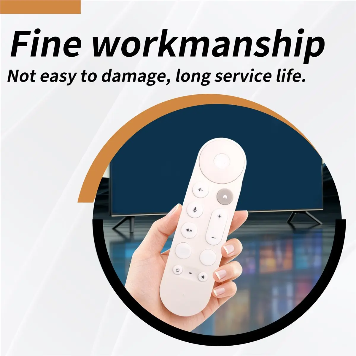 (ABDH) GY3LE Control Remoto de Voz de Repuesto para Google Chromecast 4K Snow, Control Remoto para Reproductor de Contenido Multimedia