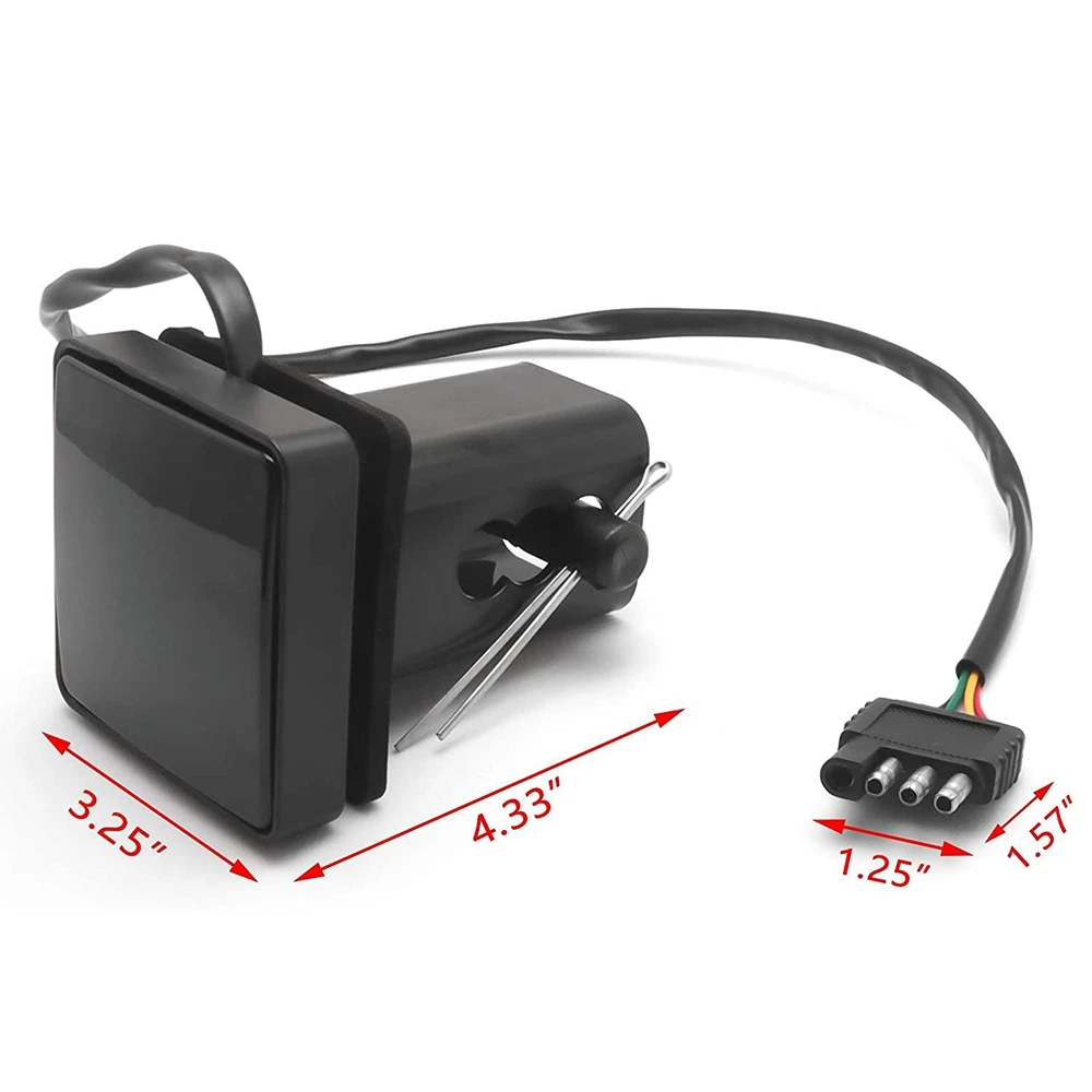 AA-2インチ スモーク 15 LED ブレーキライト DRL トレーラー ヒッチ カバー フィット 牽引 & 輸送 ピン付き 12V