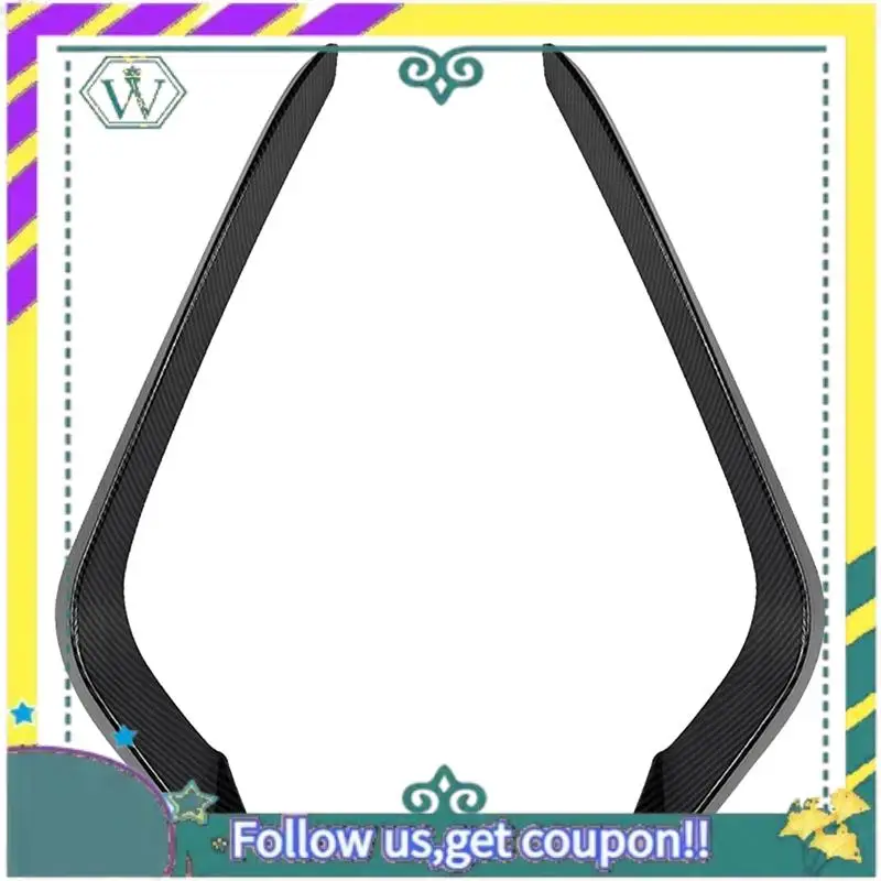 

A82U-1Pair Front Fog Light Trims Eyebrow Strips For VW Passat B8 2016-2019 Wind Knife Sticker Spoiler Eye Lid Cover Carbon