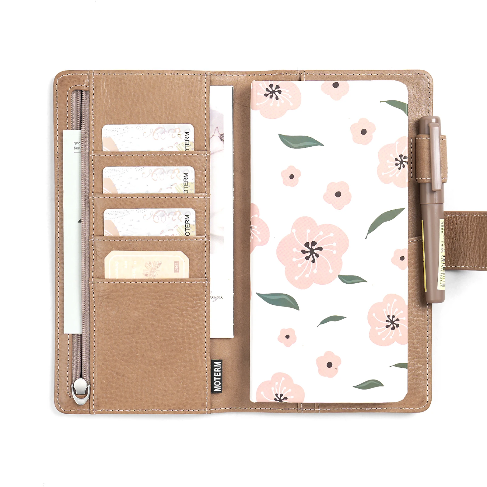 Moterm Weeks Elite Planner Cover for Hobonichi Weeks/ 대형 포켓 오거나이저가 없는 메가 베지터블 태닝 가죽 노트북