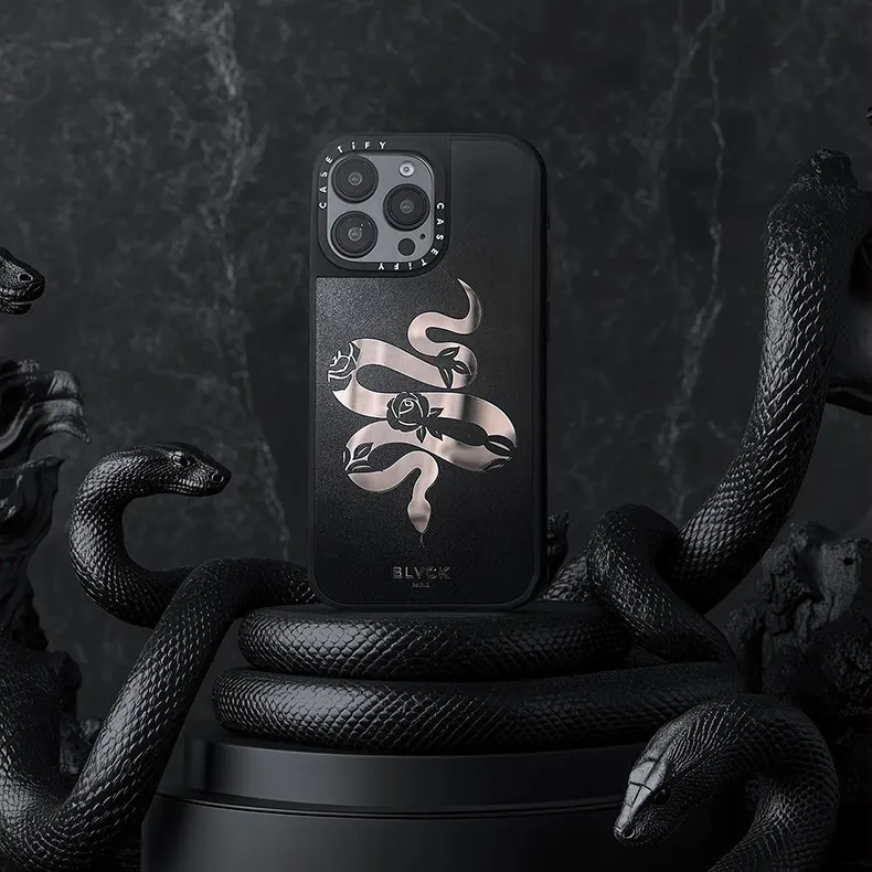 

CASETiFY BLVCK Flowers and Snake Series Magnetic Drop-proof Case for iPhone 13 14 15 16 17 Pro Max Air Plus Protect Cover