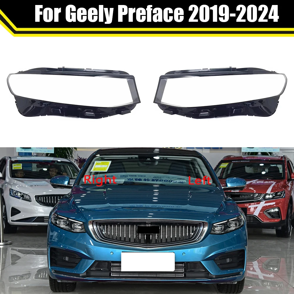 

Car Headlight Cover Headlamp Lampcover For Geely Preface 2019 2020 2021 2022 2023 2024 Auto Lens Lampshade Case Waterproof Mask