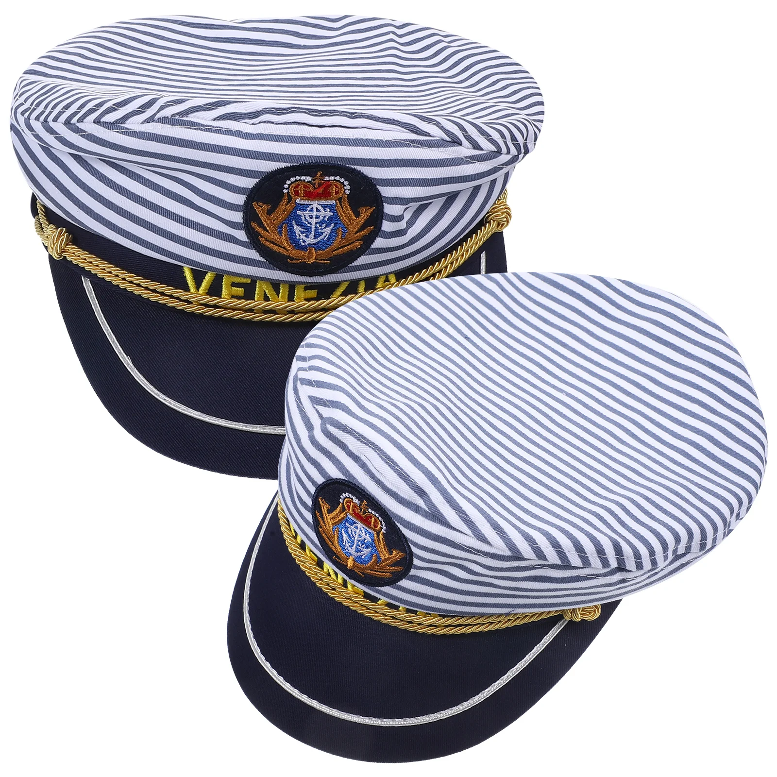 

2Pcs Sailor Cap Captain Hat for Adults Men Women Cotton Comfortable Breathable Boating Party Gift Accessory Sunscreen Outdoor