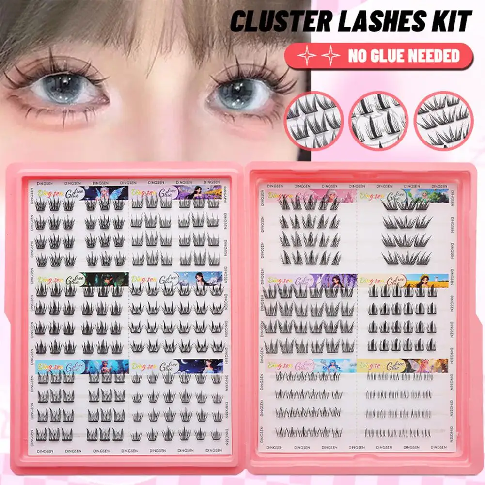 Segmented False Eyelashes Glue-free Natural DIY Lashes Clusters Eyelash Extensions Self-Adhesive Animal Series Eyelash Kit