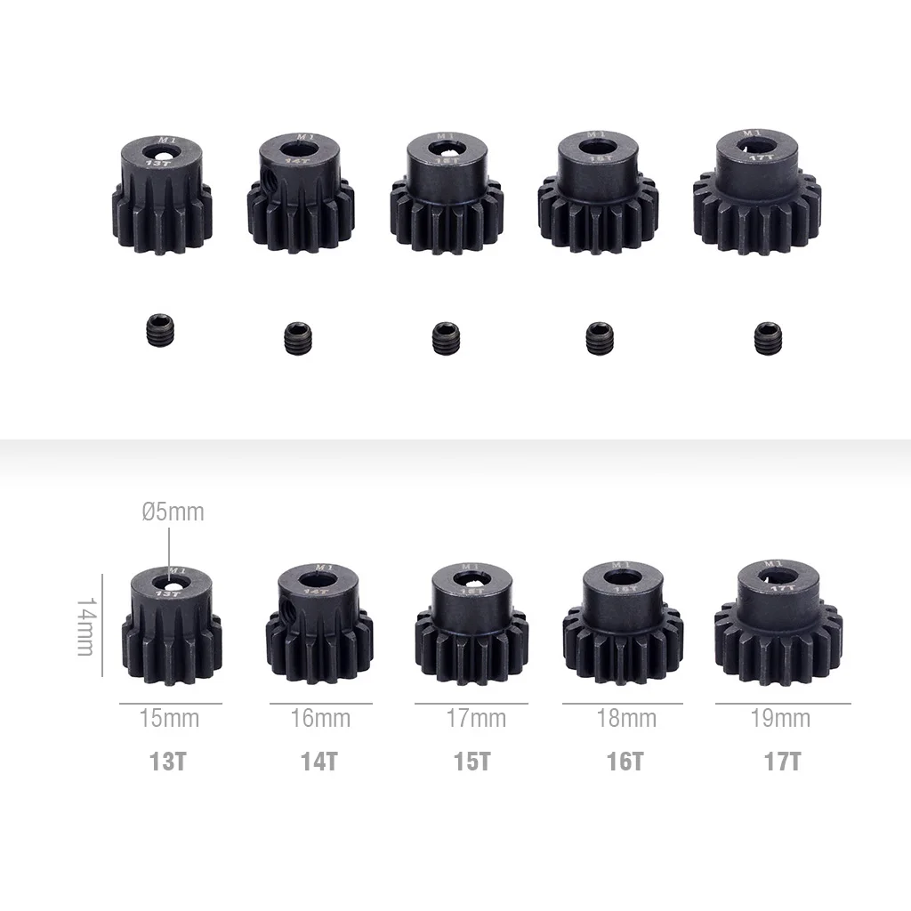 3szt M1 5mm 11T-13T/14T-16T/17T-19T/20T-22T/23T-25T/26T-28T/29T-31T Koło zębate silnika do 1/8 1/7 1/5 RC Buggy Car Monster Truck