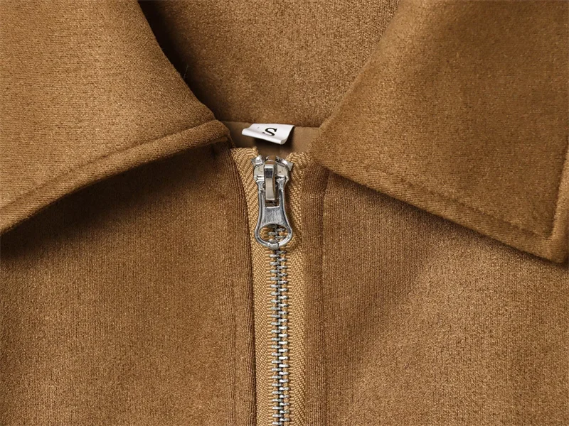 New Fall Womens Jacket Fleece Lapel Long Sleeve Casual Fashion Versatile Outerwear Coat