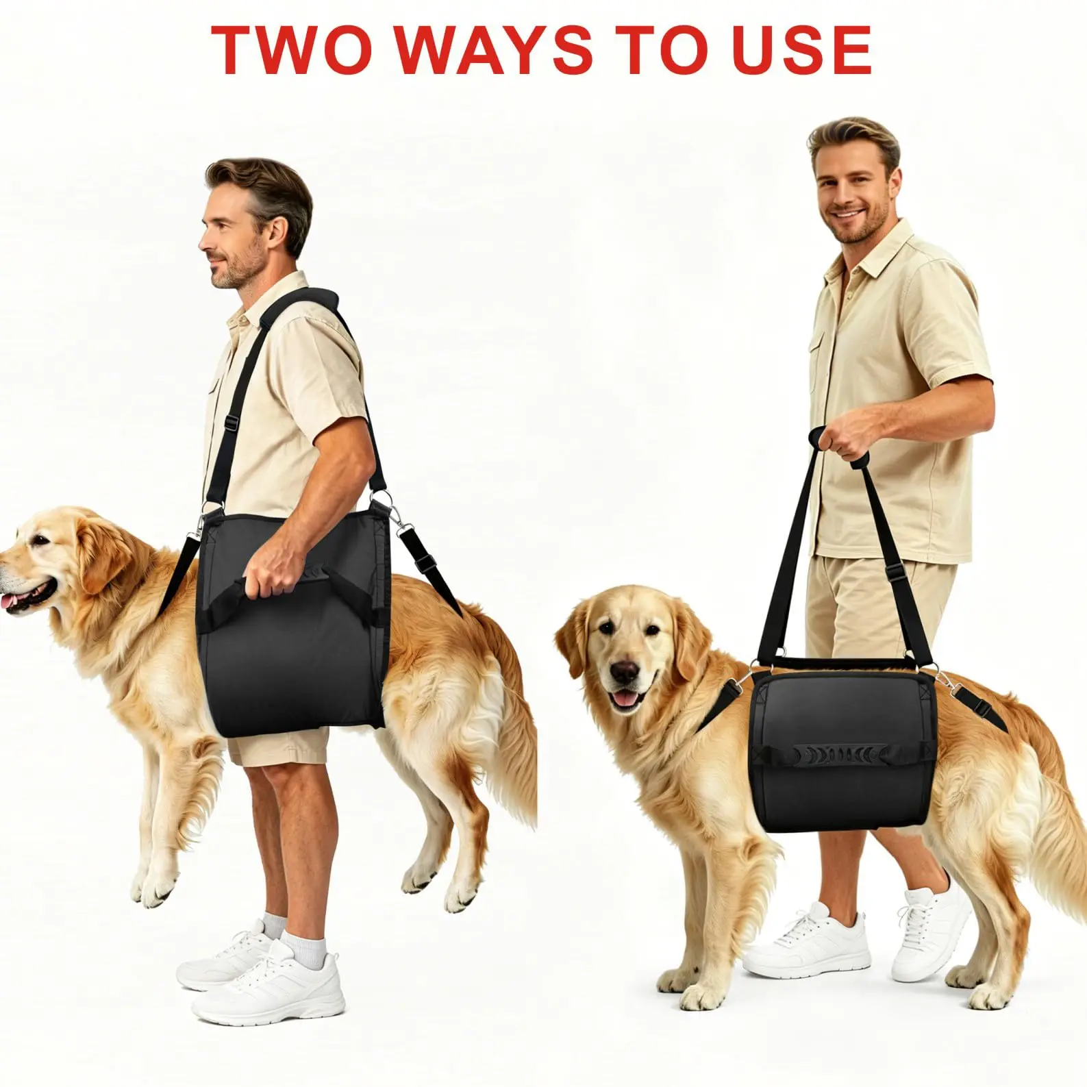 Dog Lift Harness Full Body Support Sling Dog Carrier Adjustable Handles Recovery Vest for Senior Dogs Arthritis Joint Injuries