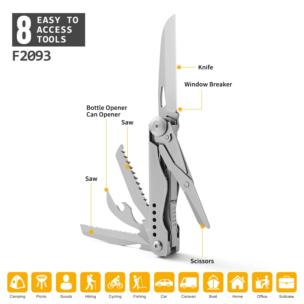 Multitool Knife Portable Folding Sharp Knife Outdoor Hunting Camping Survival Tools 13 in 1 Multi-Purpose Tool Camping Supplies