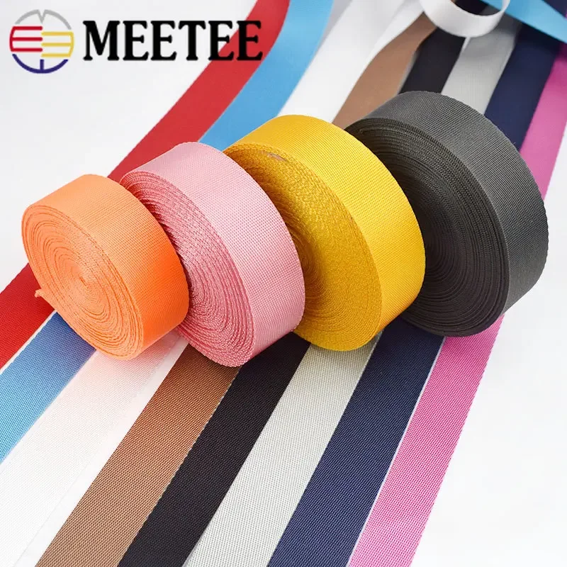 45Meters Colorful Nylon Webbing Strap 20-50mm Decor Ribbon Backpack Safety Belt Bias Binding Tape DIY Clothes Sewing Accessories